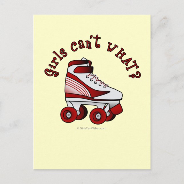Carte Postale Roller Derby Patinage - Rouge (Devant)