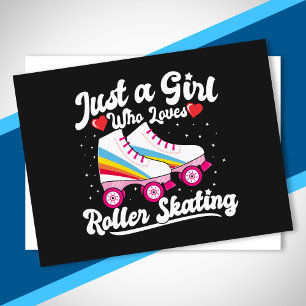 Carte Postale Roller Girl - Fille qui aime le patin à roulettes
