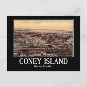 Carte Postale Rollercoaster, Coney Island, New York, Vintage