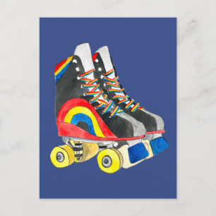 Carte Postale Rollerskates art des années quatre-vingts