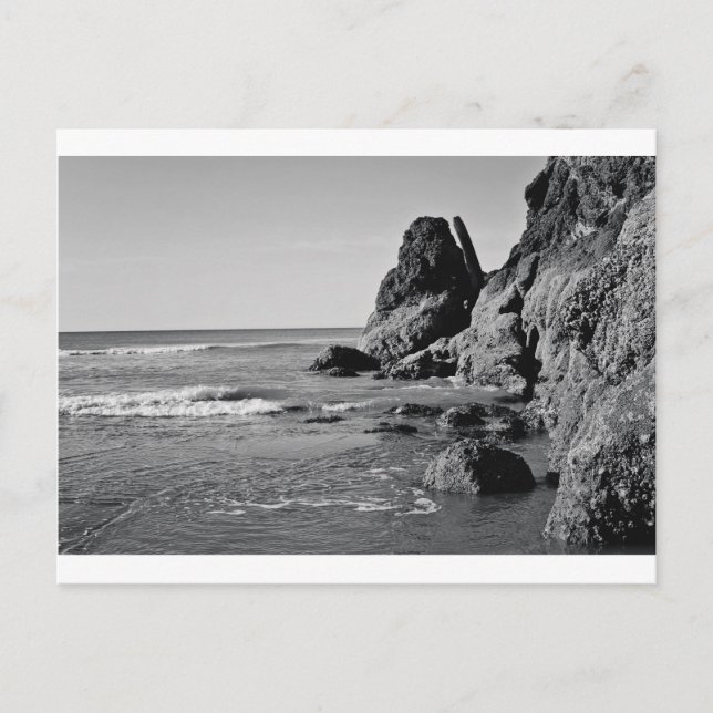 Carte Postale Rolling Beach noir et blanc (Devant)