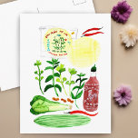Carte Postale Rolls de papier de riz vietnamien Recette Aquarell<br><div class="desc">C'est l'un de mes repas préférés à préparer,  donc j'ai peint la recette pour vous! Consultez mon magasin pour en savoir plus !</div>