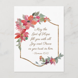 Carte Postale Romains 15:13 Dieu de l'Espoir, Noël