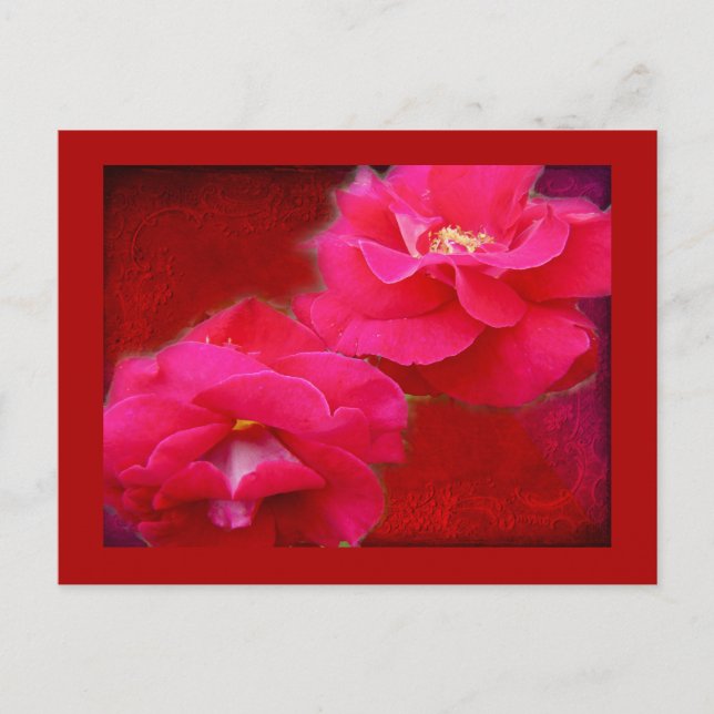 Carte Postale Romance et Roses rouges (Devant)