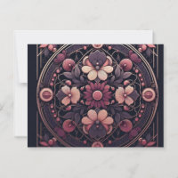 Romance foncée Bourgogne Art Déco Floral Été