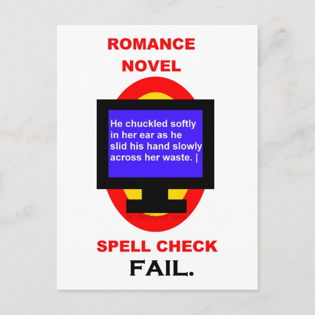 Carte Postale Romance Novel Spell Check Fail Funny (Devant)