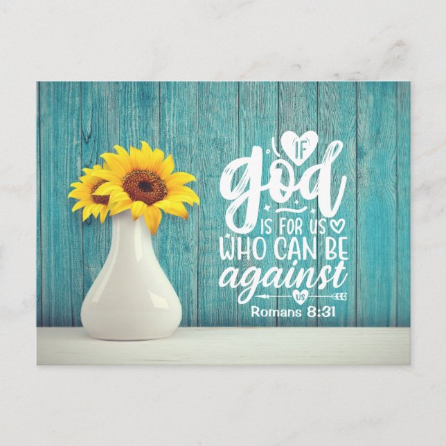 Carte Postale Romans 8:31 If God for us who can be against us (Devant)