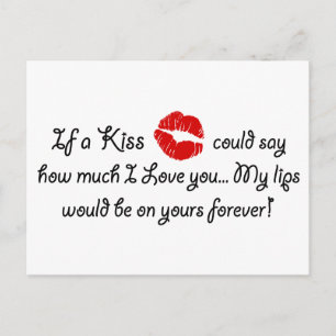 Carte Postale Romantic Love Kiss Citation Kissing Romance citati