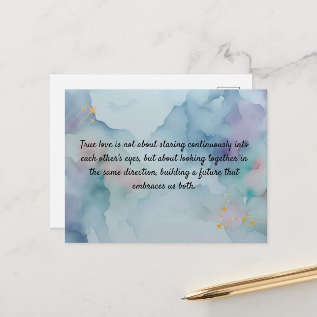Carte Postale Romantic Love Message Keepsake Card | Safe Haven Q (Devant/Arrière en situation)