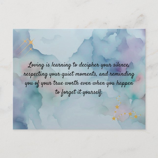 Carte Postale Romantic Love Message Keepsake Card | Safe Haven Q (Devant)