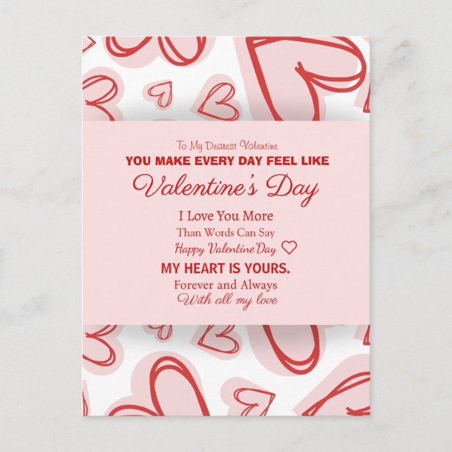 Carte Postale Romantic Personalized Valentine's Day Card  (Devant)