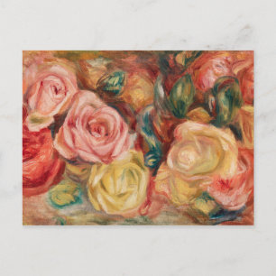 Carte Postale Romantic red and pink roses Pierre Auguste Renoir