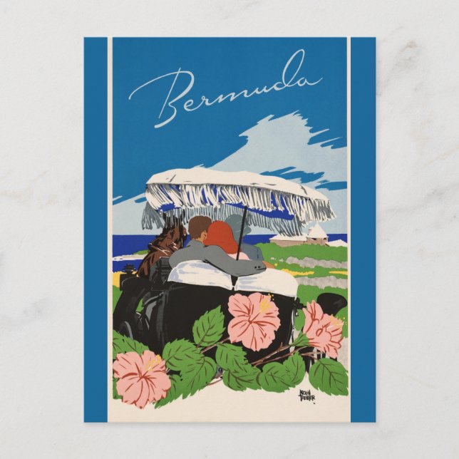 Carte Postale Romantique Bermudes retro voyage et (Devant)