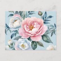 Romantique Bleu Bleu rose pivoine Floral
