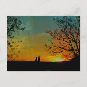 Carte Postale romantique coucher de soleil paisible