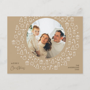 Carte Postale Romantique moderne, Joyeux Noël Photo de famille