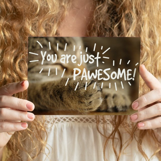 Carte Postale Romantique Pawesome Chat Valentines (Perfect valentines day card for awesome friends. )