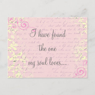 Carte Postale Romantique Vintage avec verset biblique