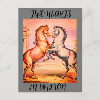 Carte postale romantique vintage cheval