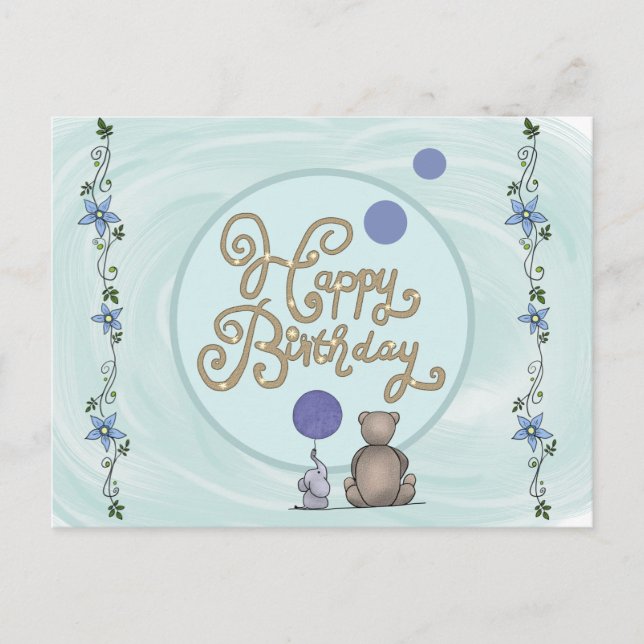 Carte Postale romantischer Elefant (Devant)