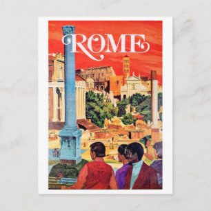 Carte Postale Rome, affiche de voyage vintage