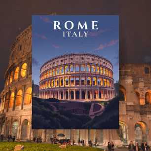 Carte Postale Rome Antique Colisée Architecture Italienne Art