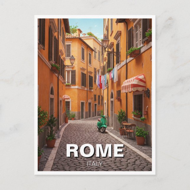 Carte Postale Rome Cobblestone rue Italie (Devant)