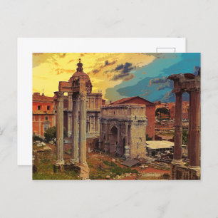 Carte Postale Rome Forum Romanum Architecture Italie #2