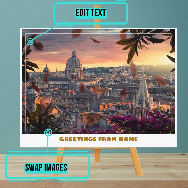 Carte Postale Rome Italie au coucher du soleil (Instead of buying postcards, use this template to customize text & share your own photo.)