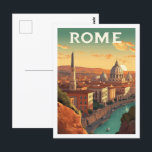 Carte Postale Rome Italie Célèbre Vintage voyage Place<br><div class="desc">Rome Italie Vintage Lieu de Voyage célèbre</div>
