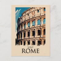 Rome Italie Colisée Illustration Art de Voyage