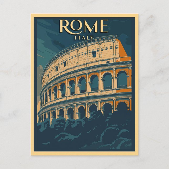 Carte Postale Rome Italie Colisée Vintage (Devant)
