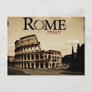 Carte Postale Rome Italie Colisée Voyage Art Vintage