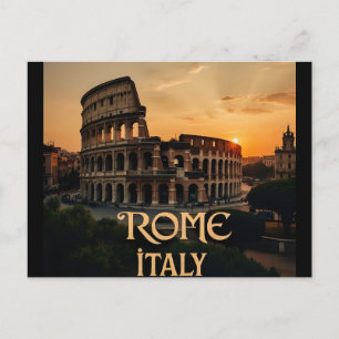 Carte Postale Rome Italie Colisée Voyage Art Vintage