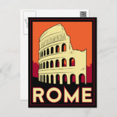 Carte Postale rome italie coliseum europe vintage voyage rétro (Devant / Derrière)