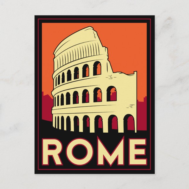 Carte Postale rome italie coliseum europe vintage voyage rétro (Devant)