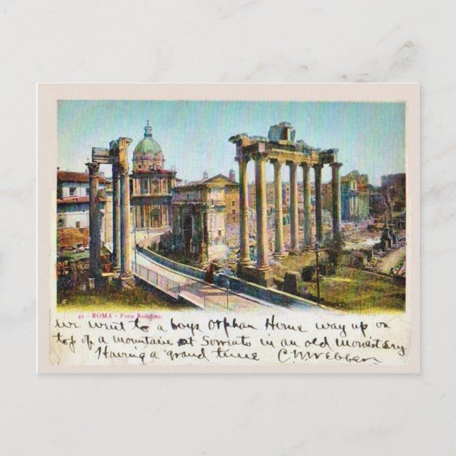 Carte Postale Rome, Italie Foro Romano 1901 (Devant)