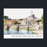 Carte Postale Rome Italie Rivière Tibre Aquarelle Italien Voyage<br><div class="desc">Si vous avez besoin d'autres personnalisations,  n'hésitez pas à m'envoyer un email à yellowfebstudio@gmail.com ou à me contacter via Zazzle.</div>