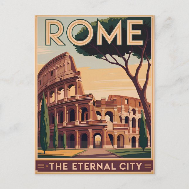 Carte Postale Rome Italie vintage (Devant)