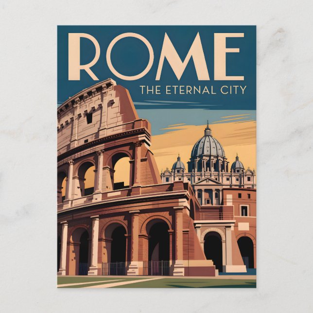 Carte Postale Rome Italie vintage (Devant)