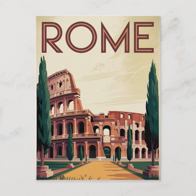 Carte Postale Rome Italie vintage (Devant)