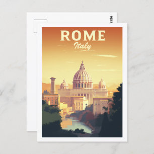 Carte Postale Rome Italie Vintage Lieu de Voyage célèbre