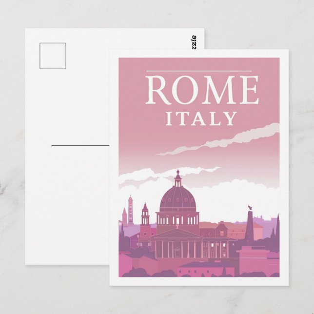 Carte Postale Rome Italie Vintage Lieu de Voyage célèbre (Devant / Derrière)