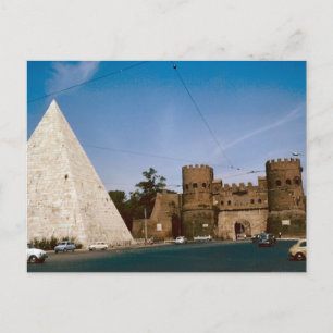 Carte Postale Rome, Pyramide et porte de la ville