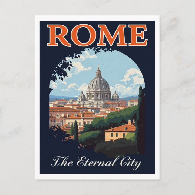 Carte Postale Rome rétro Basilique Saint-Pierre Ville Éternelle (Devant)