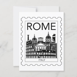 Carte Postale Rome Souvenir Italie Postage Timbre