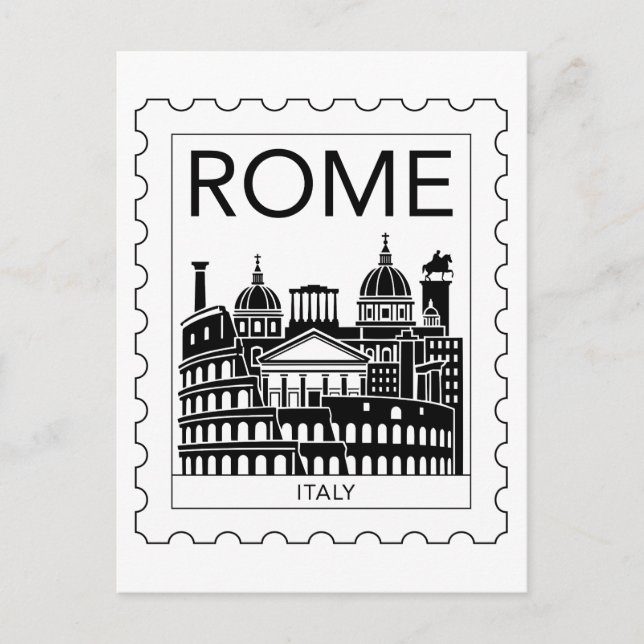 Carte Postale Rome Souvenir Italie Postage Timbre (Devant)
