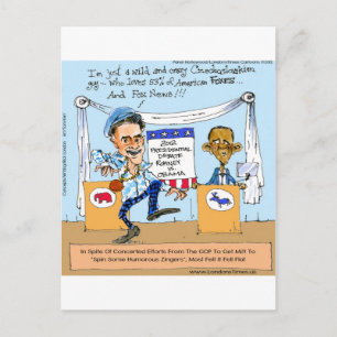 Carte Postale Romney essaie des Zingers sur Obama Drôle Drôle Ca