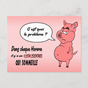 Carte Postale Ronchon le cochon