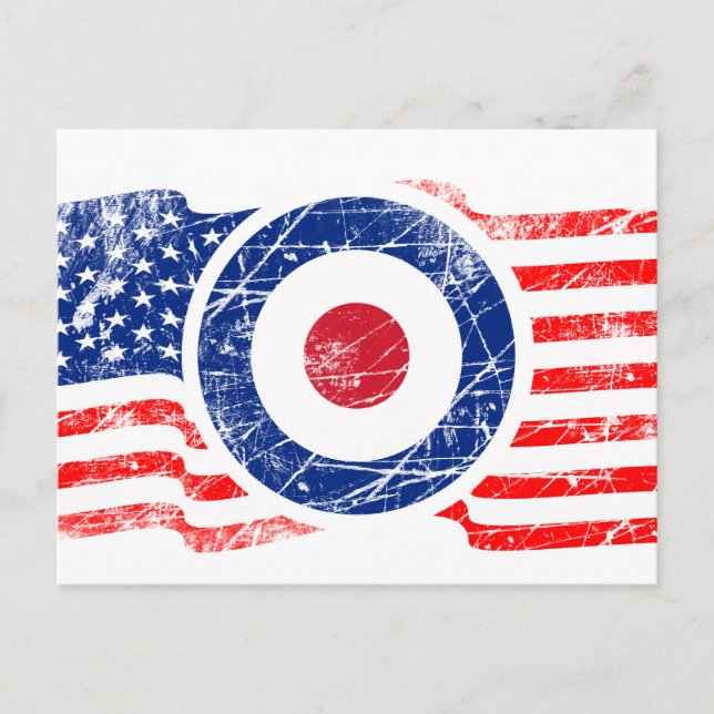 Carte Postale Rondel Mods USA Scooter Cible (Devant)